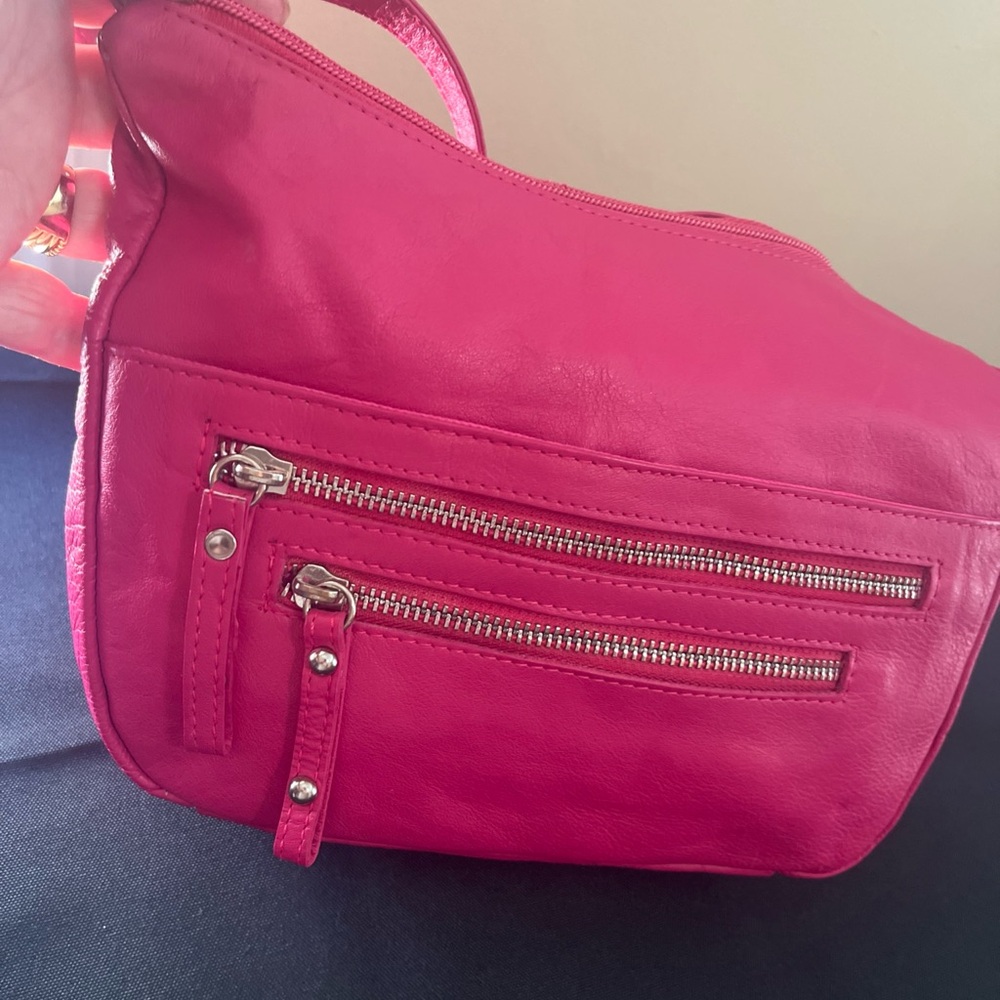 Marco Avane Medium Crossbody Optional Purse Handbag Leather Hot Pink